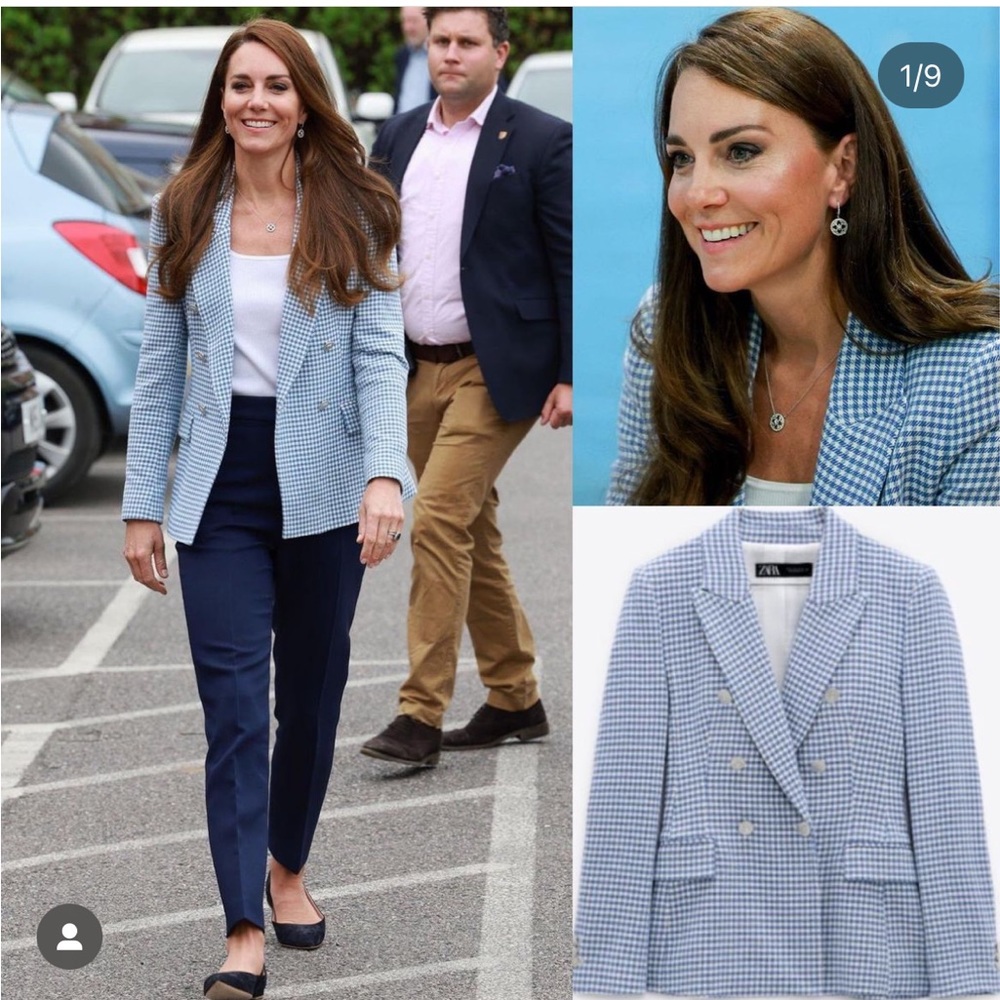 ZARA NWT TAILORED BLUE BLAZER SZ S